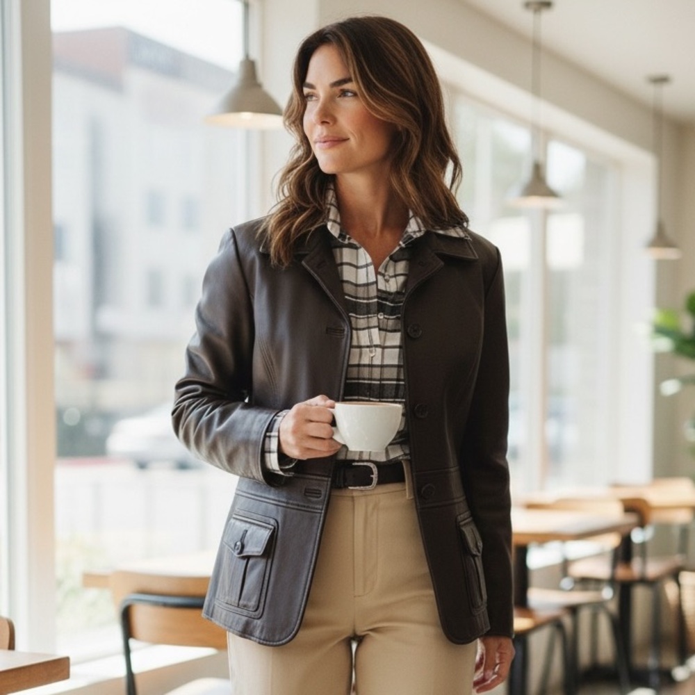 Classic Style & Co. Women’s Size Medium Chocolate Brown Soft Leather Jacket